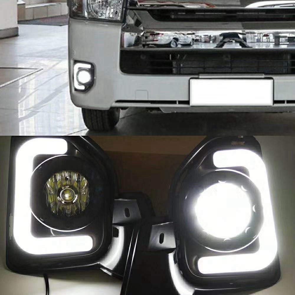 Malloy 2 Pezzi LED 12V ABS Fendinebbia DRL Luce di Marcia Diurna per 2014 2015 2016 2017 2018 con Indicatore di Direzione
