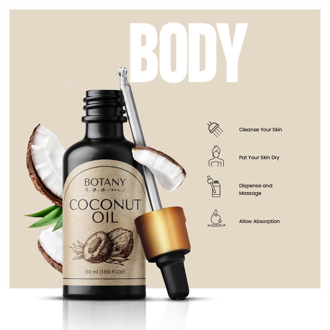 Aceite de Coco Orgánico Hidratante Natural para Cabello Sano y Piel Radiante
