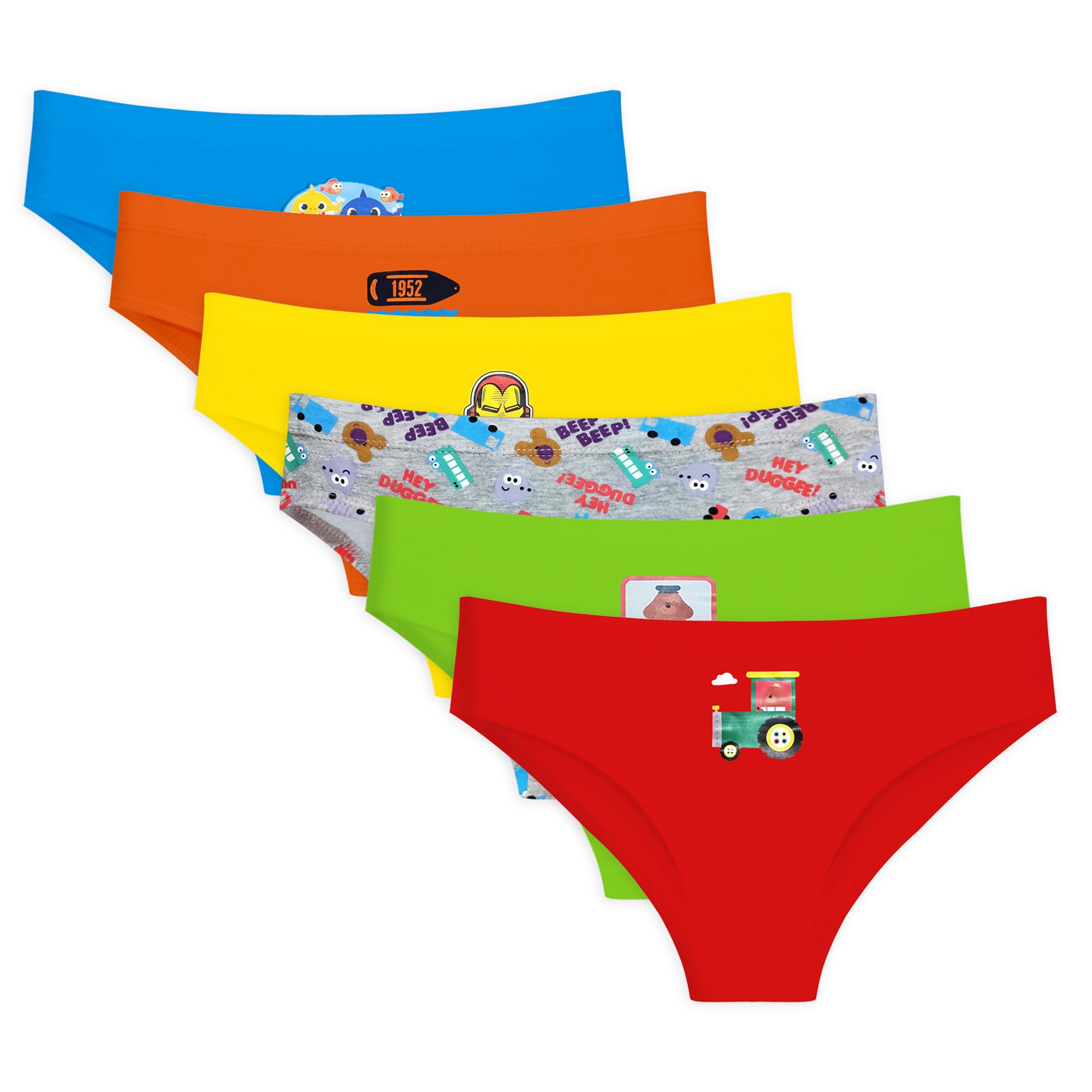 KIFAARU Boys Brief Regular Fit Underwear 100% Soft Cotton Inner Elastic Innerwear Combo Pack for Daily Use (Colours and Prints May Vary)