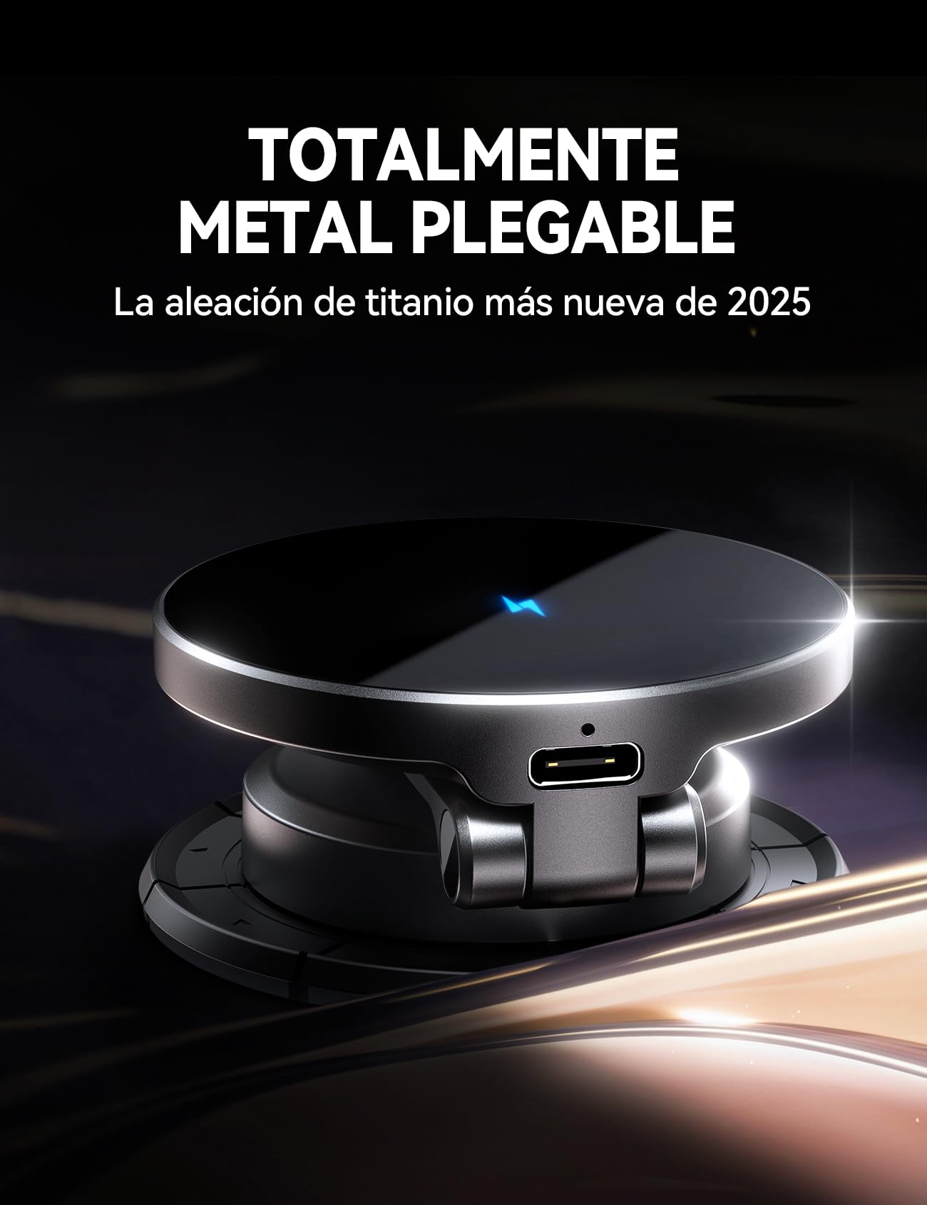 JOYROOM MagSafe Cargador Coche Salpicadero [Todo Metal & Plegable] Soporte Movil Coche Magsafe 15W Carga Rápida, Cargador Inalambrico Coche Magnética para iPhone 17 16 15 14 13 Pro MAX Plus