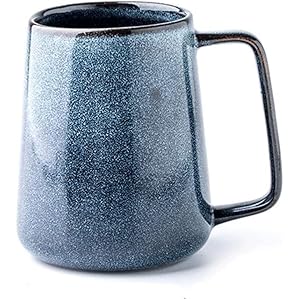 Ceramic coffee cup, Premium Ceramic Coffee Mug Mugs Tea Cup Water Cup,Retro Style Cone-Shaped Pot-Bellied Mug Large Capacity Ceramic Mug 550ml Men’s Suitable Household Wa