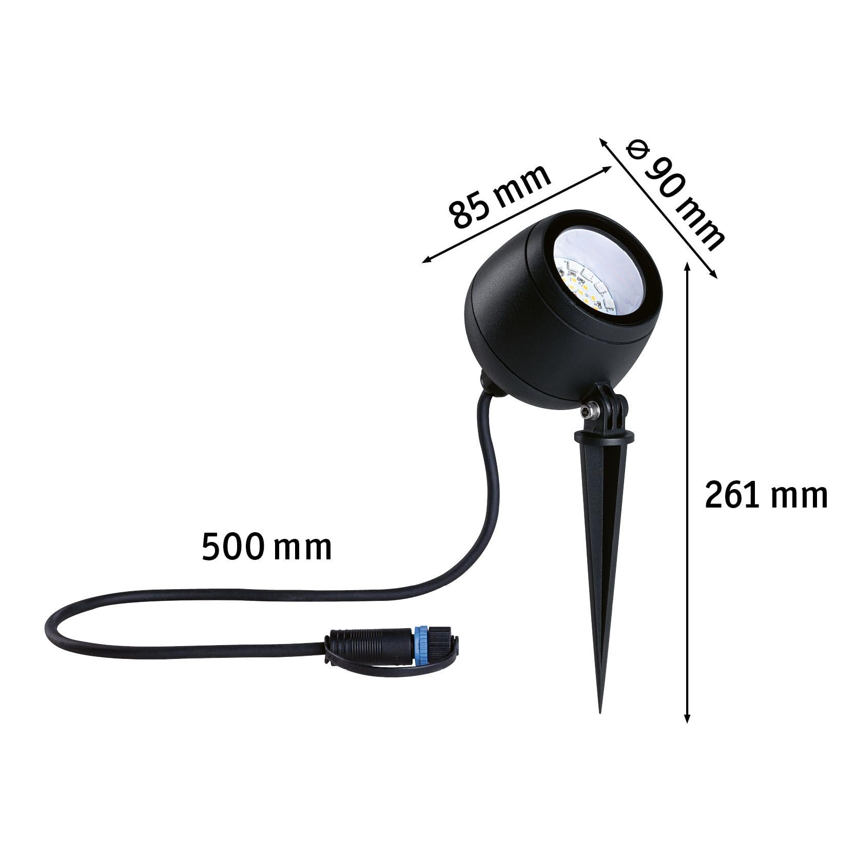 Paulmann 94769 Plug & Shine Projecteur de jardin LED Kikolo Smart Home Zigbee IP65 6,2W 400lm gradable 261mm Anthr. plast./Alu 3000-6500K RGBW+