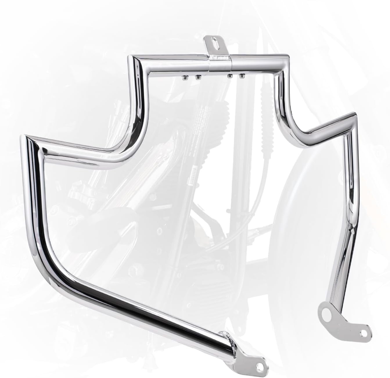 Engine Guard Crash Bar Highway Bar for Harley Davidson Softail FL Deluxe Fat Boy Slim Heritage Springer Classic Cross Bones 2000-2017 (Chrome)