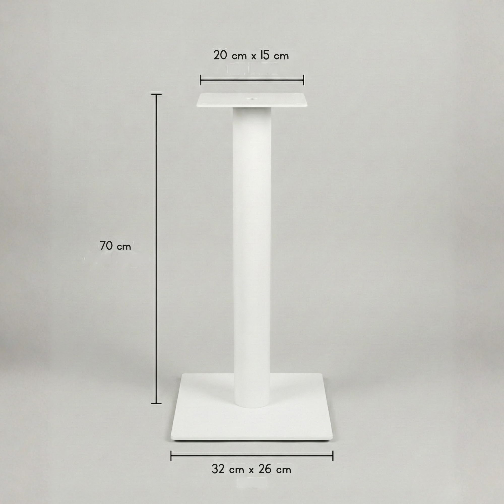 Sonorous SP100-70 Bianco – Supporti per Diffusori 70 cm (Coppia) | Piedi da Pavimento in Alluminio e Vetro | Portata fino a 20 kg per Supporto | Gestione Cavi Integrata