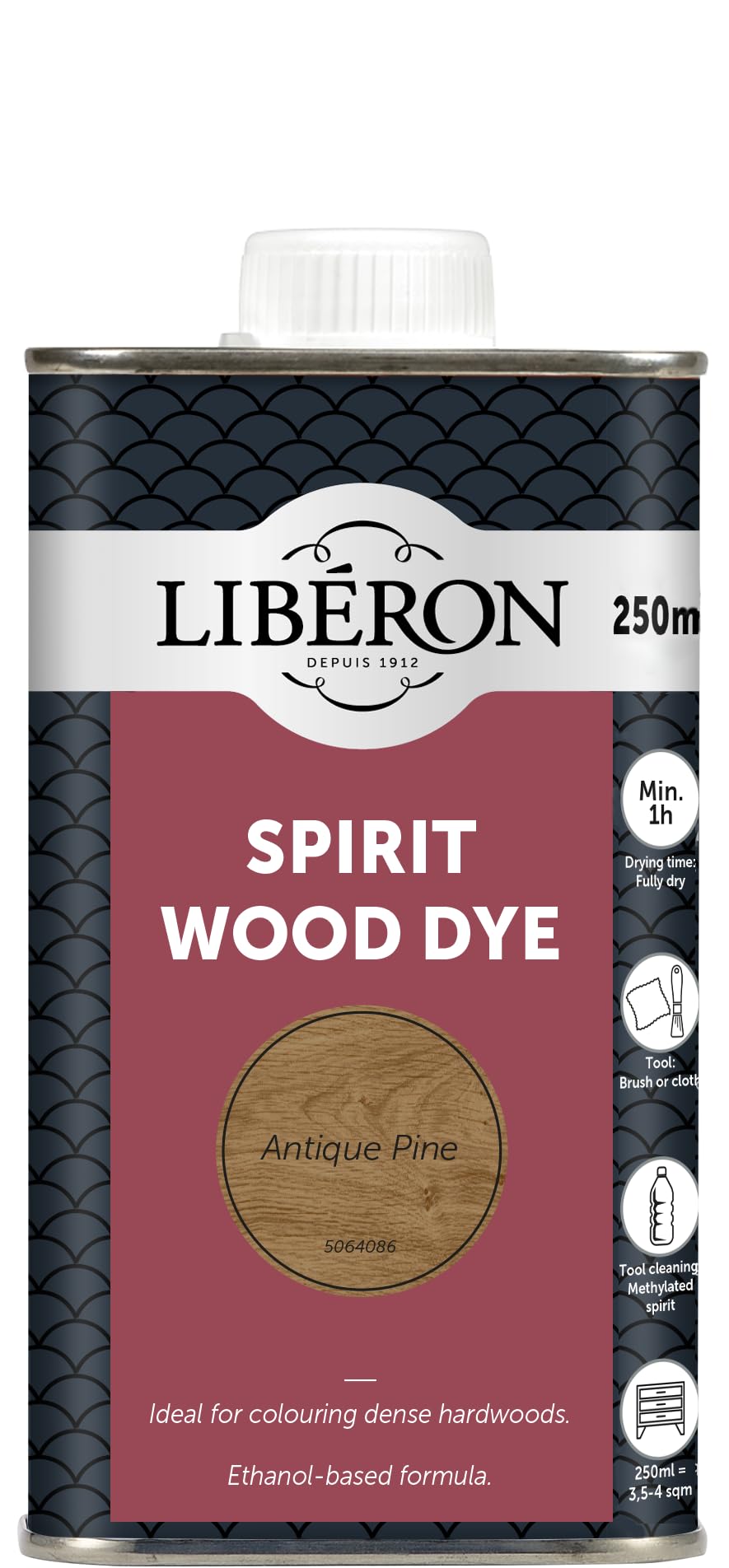 Libéron Spirit Wood Dye – Ideal for Dense Hardwoods – Quick Drying - Rich Colour - Intermixable Shades - Great for Antique Restoration - Antique Pine - 250ml