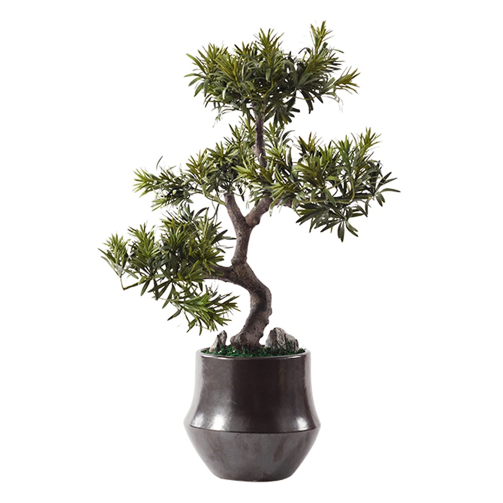 MYUYEE Tree Fake Plant Artificial Bonsai Tree Faux Plants Fake Pine Bonsai With Ceramic Pot Home Decoration Simulation Tree For Home Table Office Desk Farmhouse Decorations Potted Tr