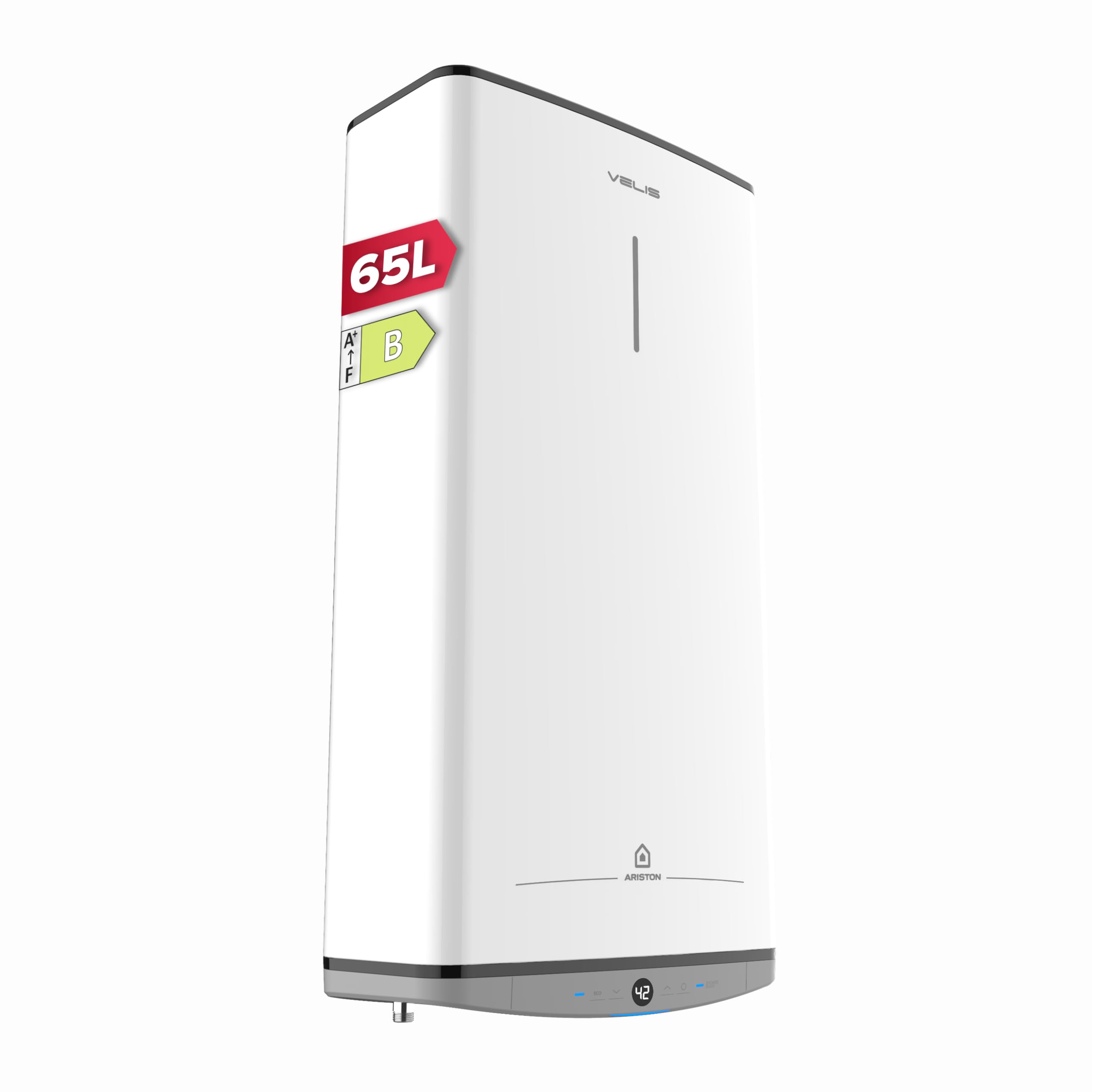 Ariston VELIS DUNE 65 litres - Chauffe-​eau électrique Ultra-​Plat - 13% d'Economies d'Energie - Conçu et fabriqué pour être installé en France.