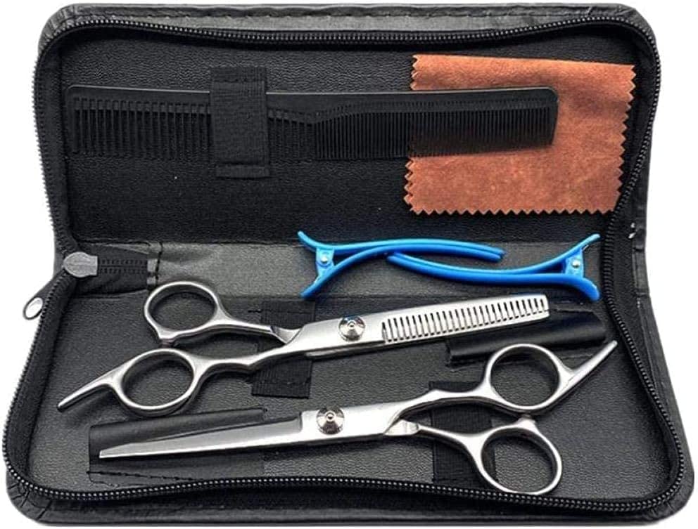 Ciseaux de barbier professionnels et ciseaux à dents pour coupe de cheveux homme