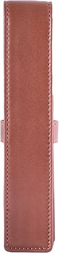 Miniatura 4 de DiLoro Estuche de cuero para bolígrafo individual para una fuente, bolígrafo y lápiz (Bugatti Tan)