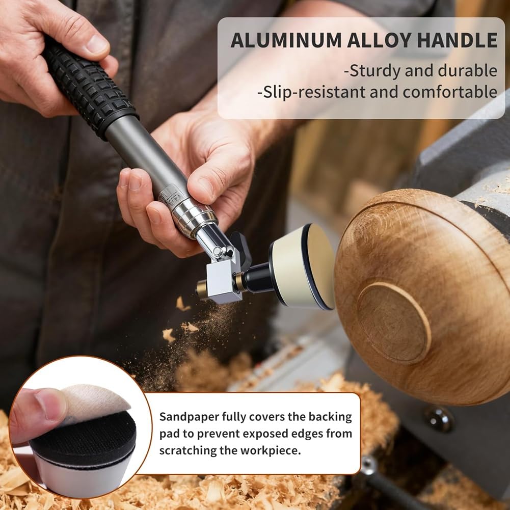Kit de Herramientas para Lijadora de con Discos de Lijado con Adhesivo de Nailon de 1" A 3", 75 Hojas de Lija, Almohadillas de Soporte con Interfaz de Espuma y