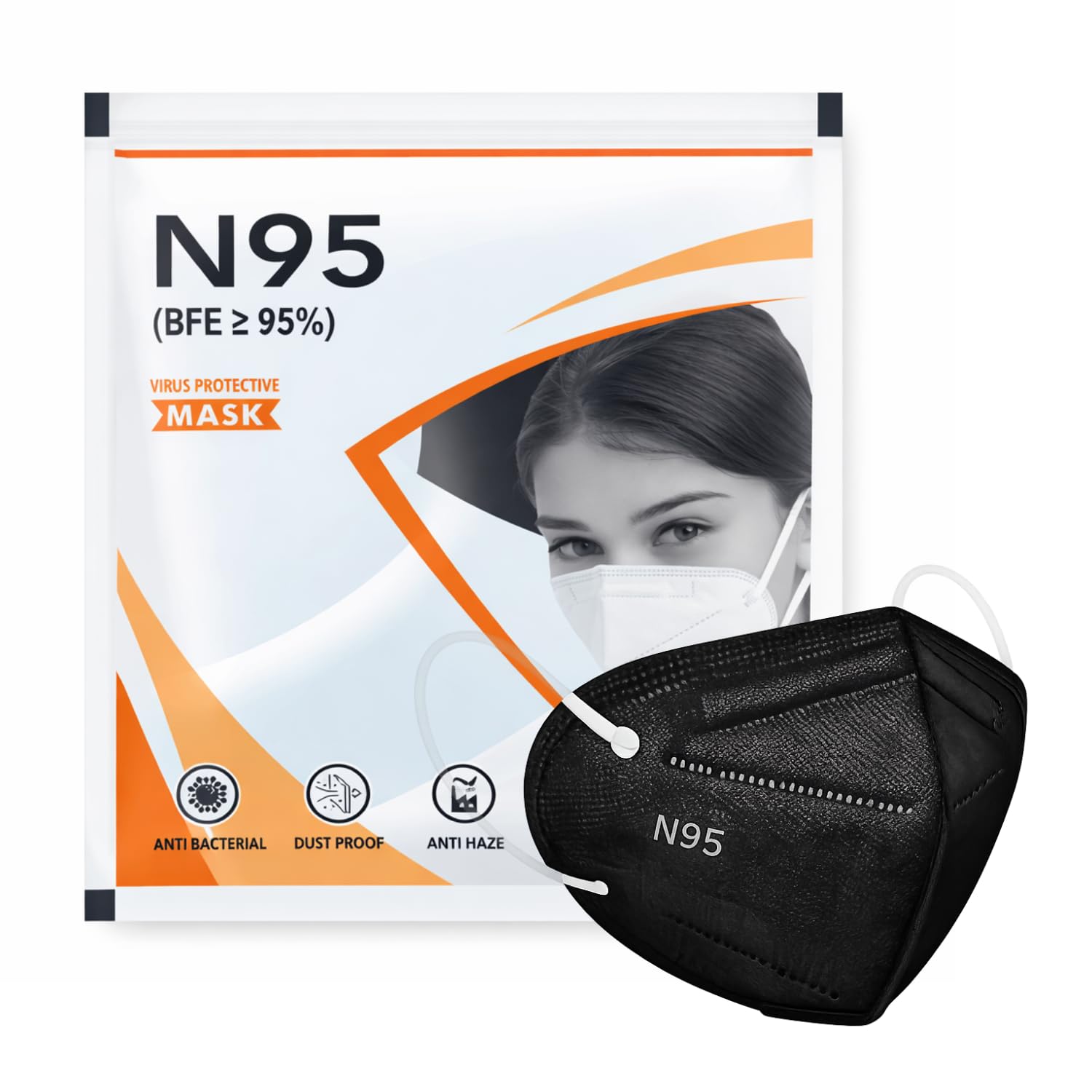 n95 face mask 5 layer filtration | protective safety mask | anti dust, anti pollution, breathable safety mask | comfortable fit for men & women | daily, travel & workplace use (pack of 5)
