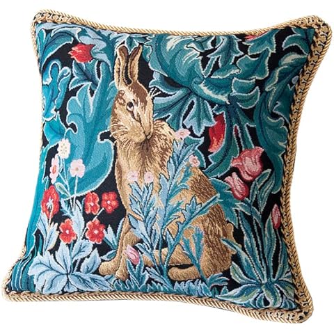 Artsence Pillow Cover William Morris HARE Decorative Jacquard Weave Tapestry Cushion Cover Cotton 18”x18 Cover