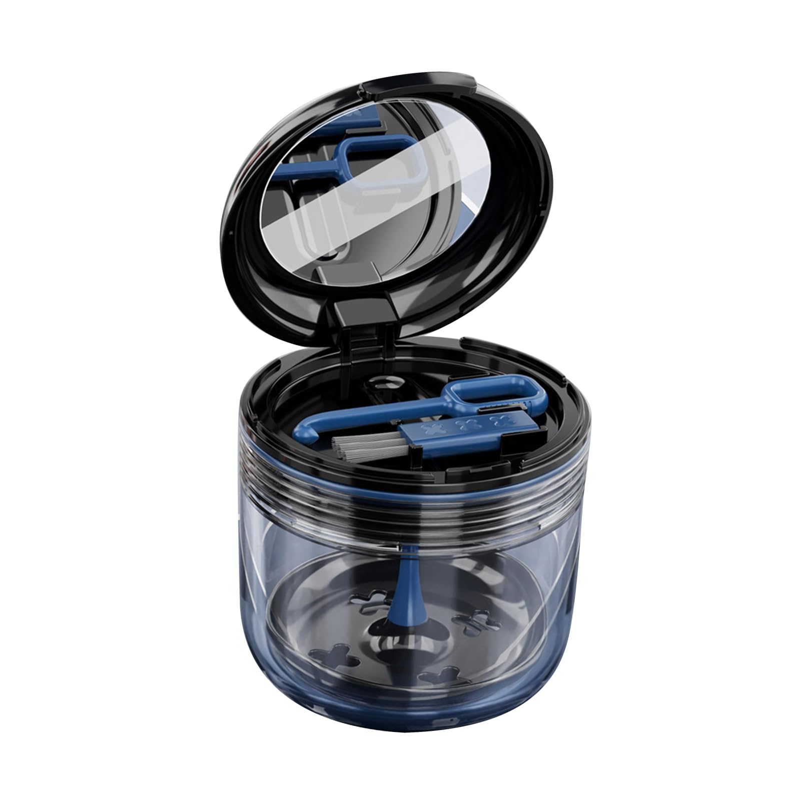 HFEHSKJ Leak Proof Mouth Guard Case, Portable Retainer Bath Case Denture Holder Storage Denture Storage Soak Container for Dentures, Clear Braces, Mouth Guard, Retainers(Black)