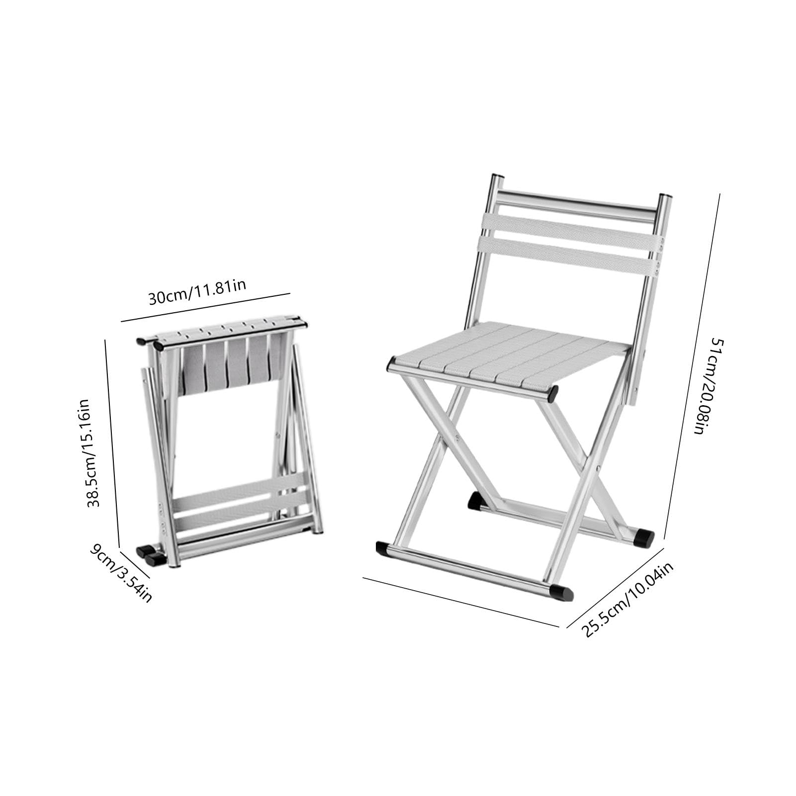 Sgabello da trekking – Sedile da campeggio pieghevole, sgabello da viaggio | Panca pieghevole in metallo portatile da esterno pieghevole per terrazza, sedia da pranzo con telaio in metallo, panca | Panca pieghevole in metallo portatile da esterno pieghevo