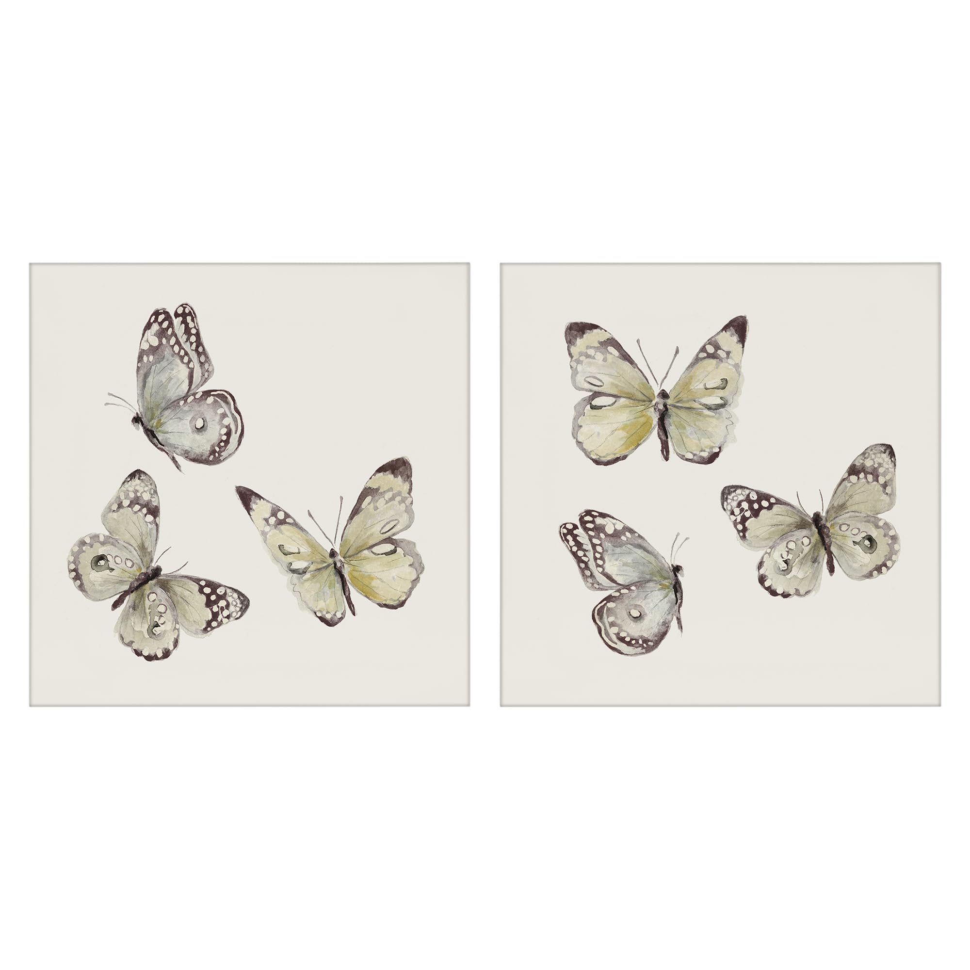 Stupell Industries Unframed 'Flight Of Butterflies On Beige'| 2Pc Canvas Art Set 2