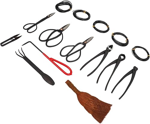 Miniatura 3 de Juego de herramientas para bonsái, cortador de hojas de acero al carbono de alta calidad, tijeras de podar, rastrillo y kit de herrajes, suministro