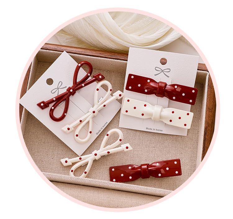 Lemeilleur 8 PCS Vintage Acrylic Bow Hair Clip Duck Teeth no slip Hair Pins Hair Barrettes for Thick Thin Hair For Women Girls Kids