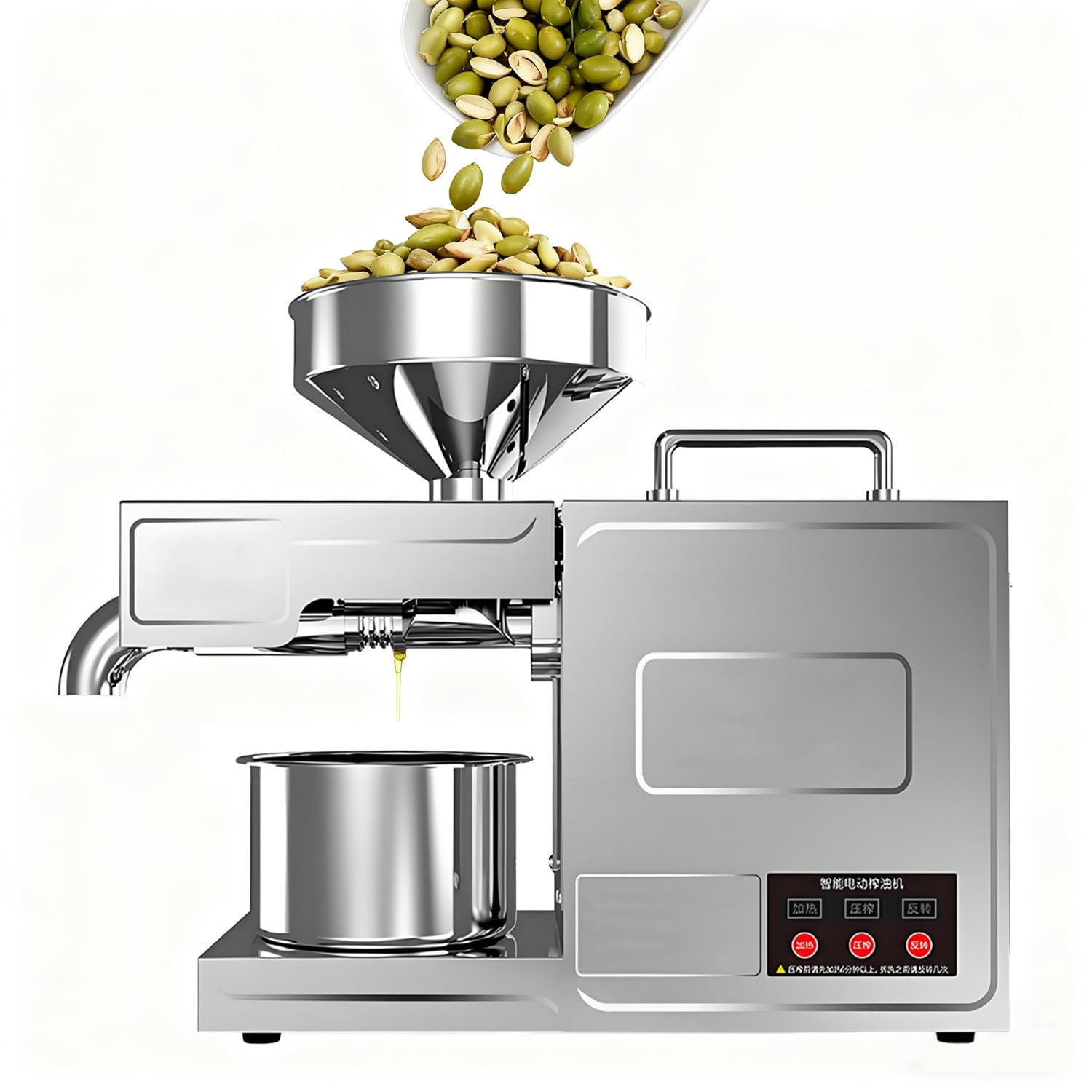 Macchina per La Spremitura Dell'olio, Frantoio Olive Domestico, Doppia Modalità Di Estrazione Dell'olio, Con Pannello Di Controllo, Resa Dell'olio Dal 68% Al 95%, Produzione Da 3 a 6 Kg/H
