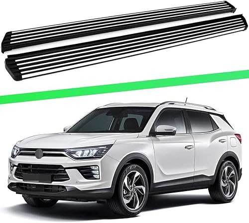 Estribo pedal lateral Nerf Bar aluminio para SsangYong Korando 2019-2024 2 piezas fijo