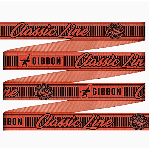 Image of GIBBON ClassicLine Slackline Kit with TreeWear - 49ft Slack Line Set - 41ft x 2 inch Line & 8ft Ratchet Strap with Reinforced Loop, Signature Ratchet