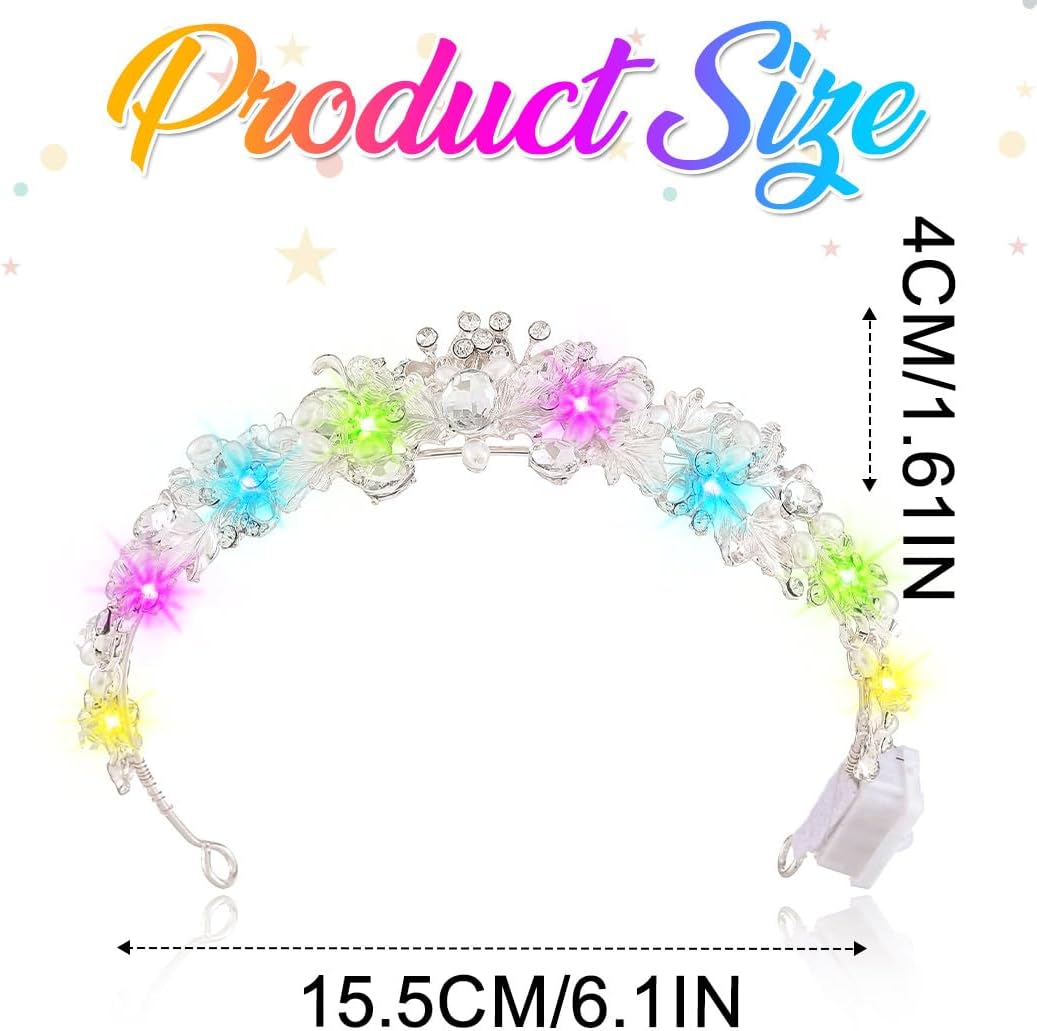 Brishow Sparkly Flower Bride Wedding Tiaras and Crowns, Rhinestones Bridal Headband, Crystal Prom Headpiece for Women (Silver) - Image 5