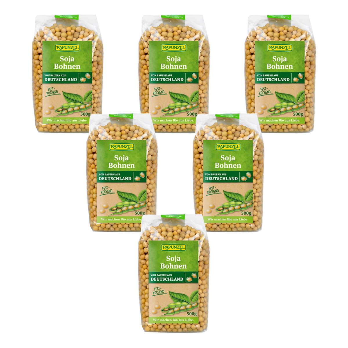 Rapunzel - Sojabohnen - 0,5 kg - 6er Pack