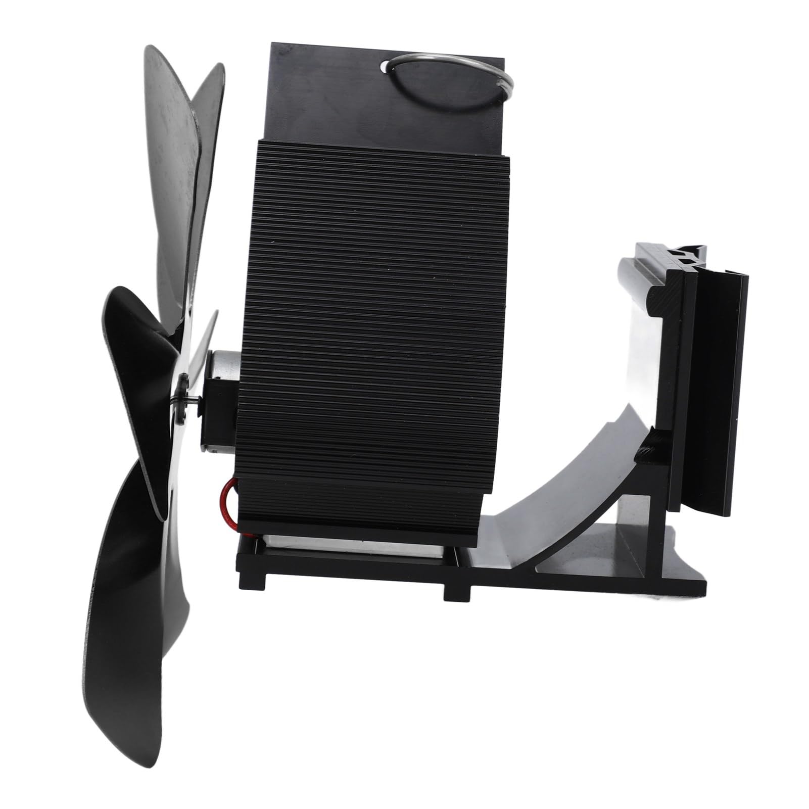 Yosoo Health Gear Ventilatore per Stufa a Legna, Ventilatore per Camino con Tubi in Lega di Alluminio con 6 Pale, Design Sospeso Alimentato a Calore, Circolazione dell'Aria a Basso Rumore per (BLACK)