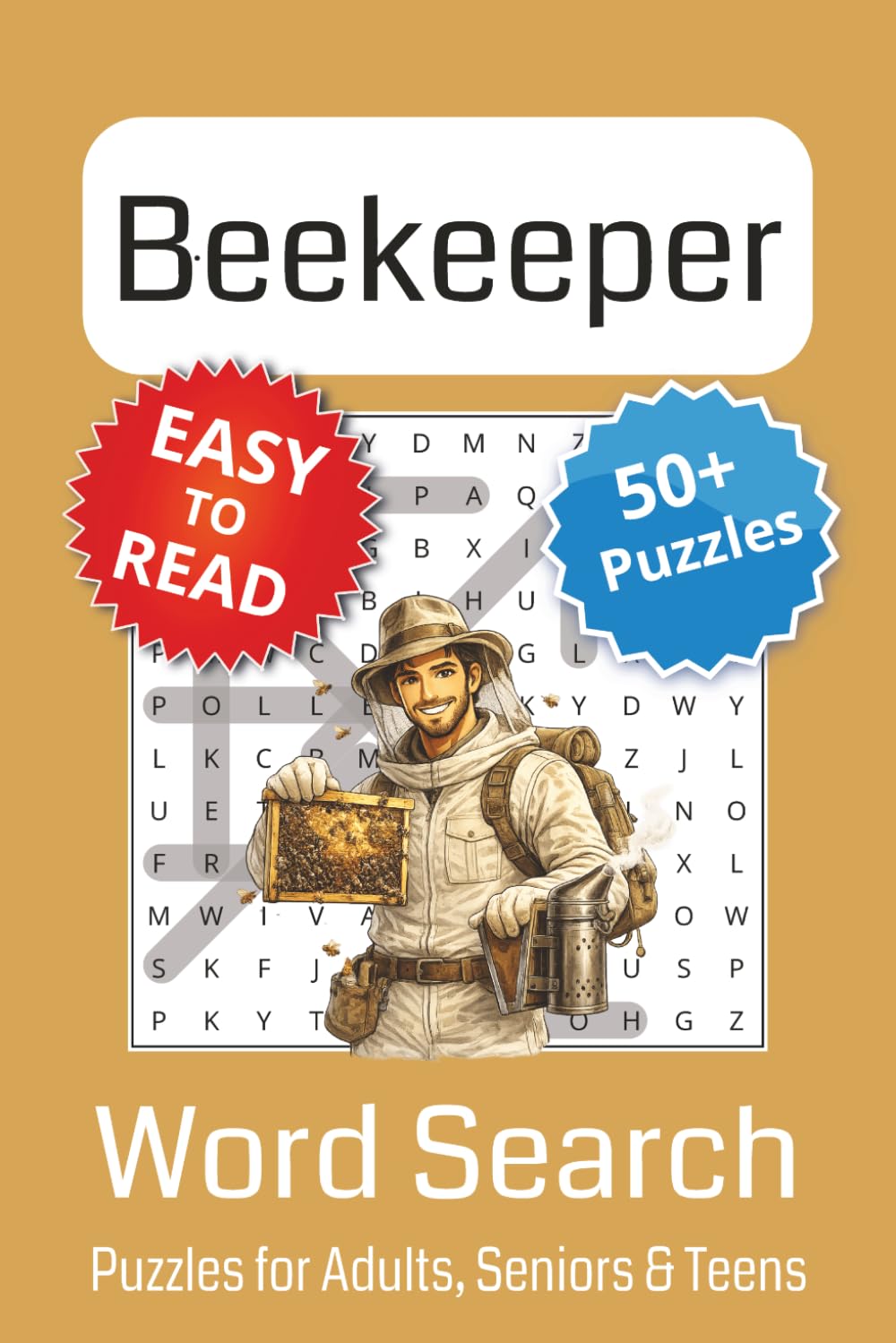 Beekeeper Word Search Puzzle Book: Beekeeper Themed Word Searches with Easy to Read Print | 6x9 inches, 110 pages | 50+ Puzzles