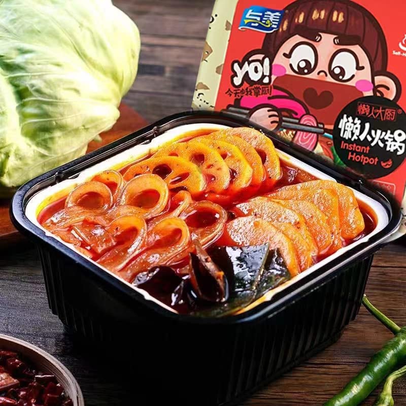 Yumei Instant Hotpot Self-Heating Noodle Veggies 2.8lb, Pack of 3 (Tomato flavor)