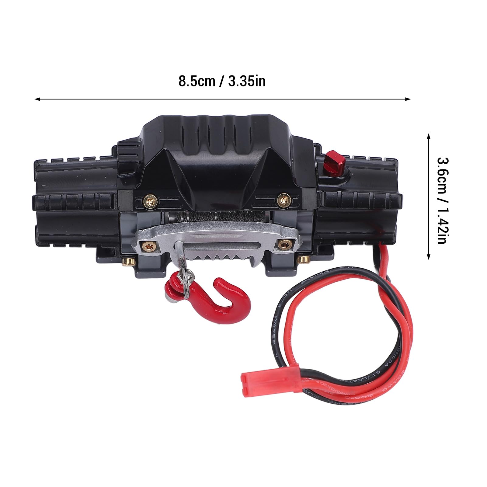 Wciągarka Samochodowa RC z Dwoma Silnikami, Konstrukcja ze Stopu Aluminium i Pilotem do Ciężarówek Gąsienicowych w Skali 1/8 1/10, Napięcie Robocze 5 V–11 V, Siła Uciągu 8–15 Kg