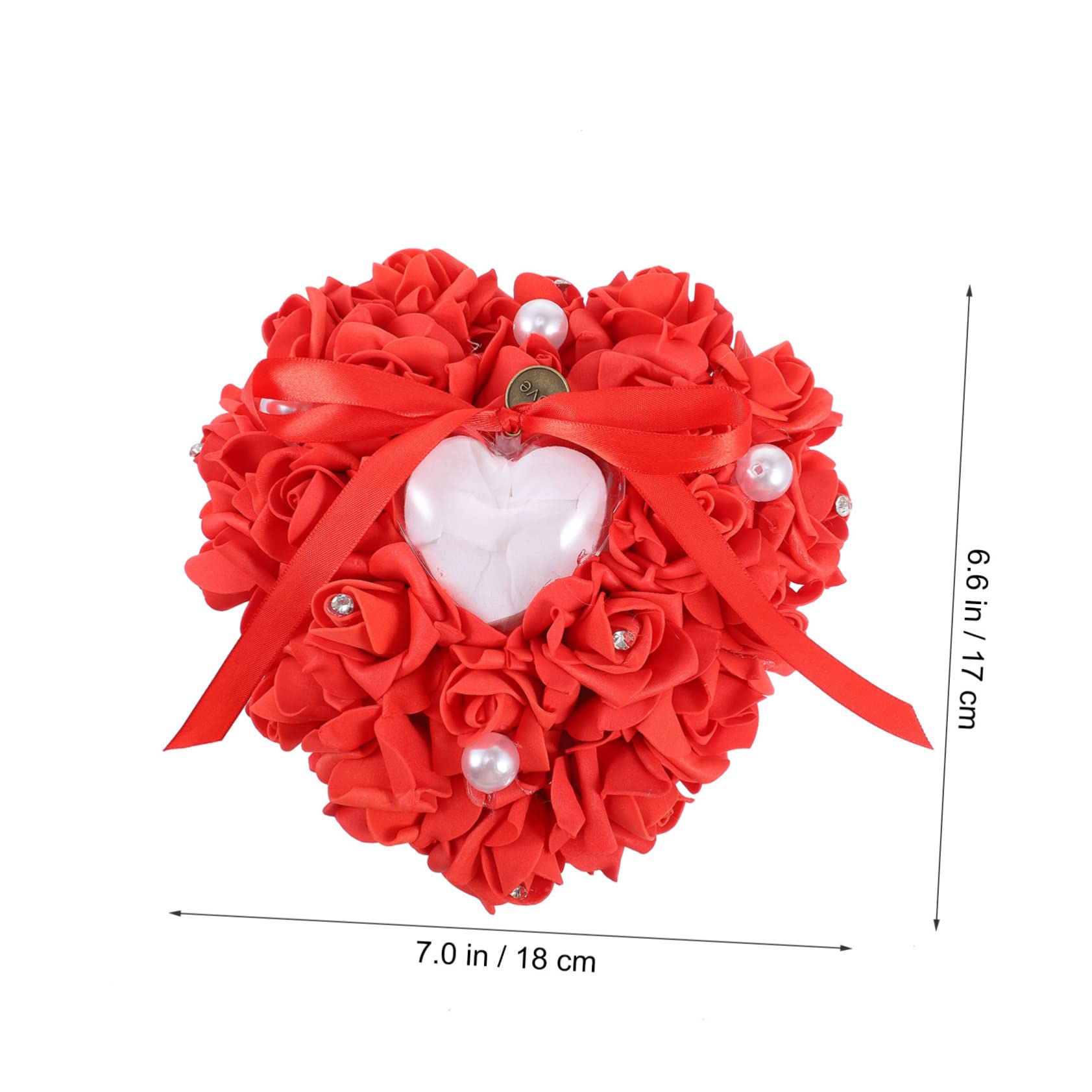 Alipis Heart Shaped Bridal Cushion Elegant Wedding Decor Pillow for Lightweight Secure Storage for Engagements Romantic Ceremonies