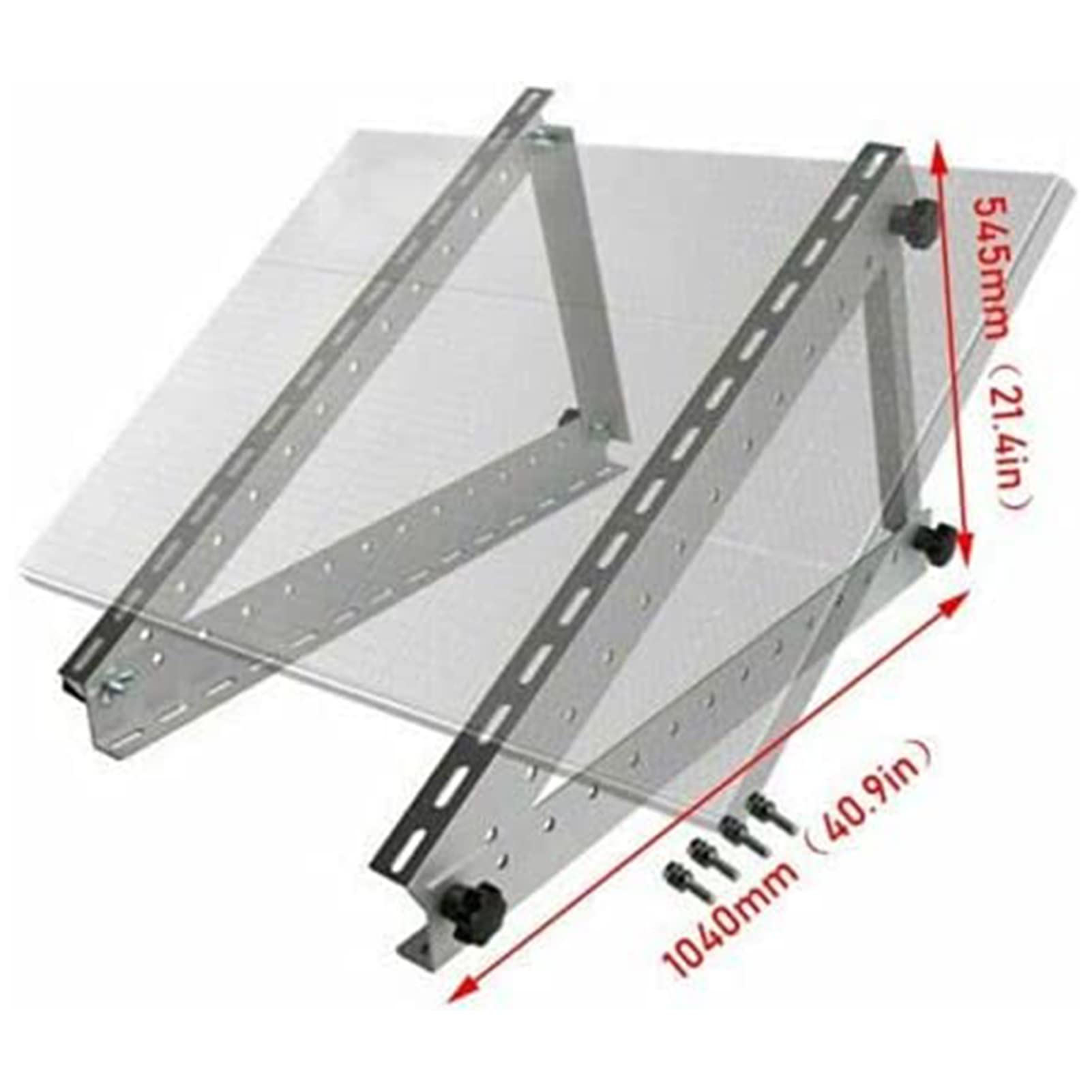 Staffa in alluminio per pannello solare da 41 pollici per pannello solare fino a 101 cm, confezione da 2 supporti solari, supporto fotovoltaico fotovoltaico per tetto, camper, barca e fuori rete