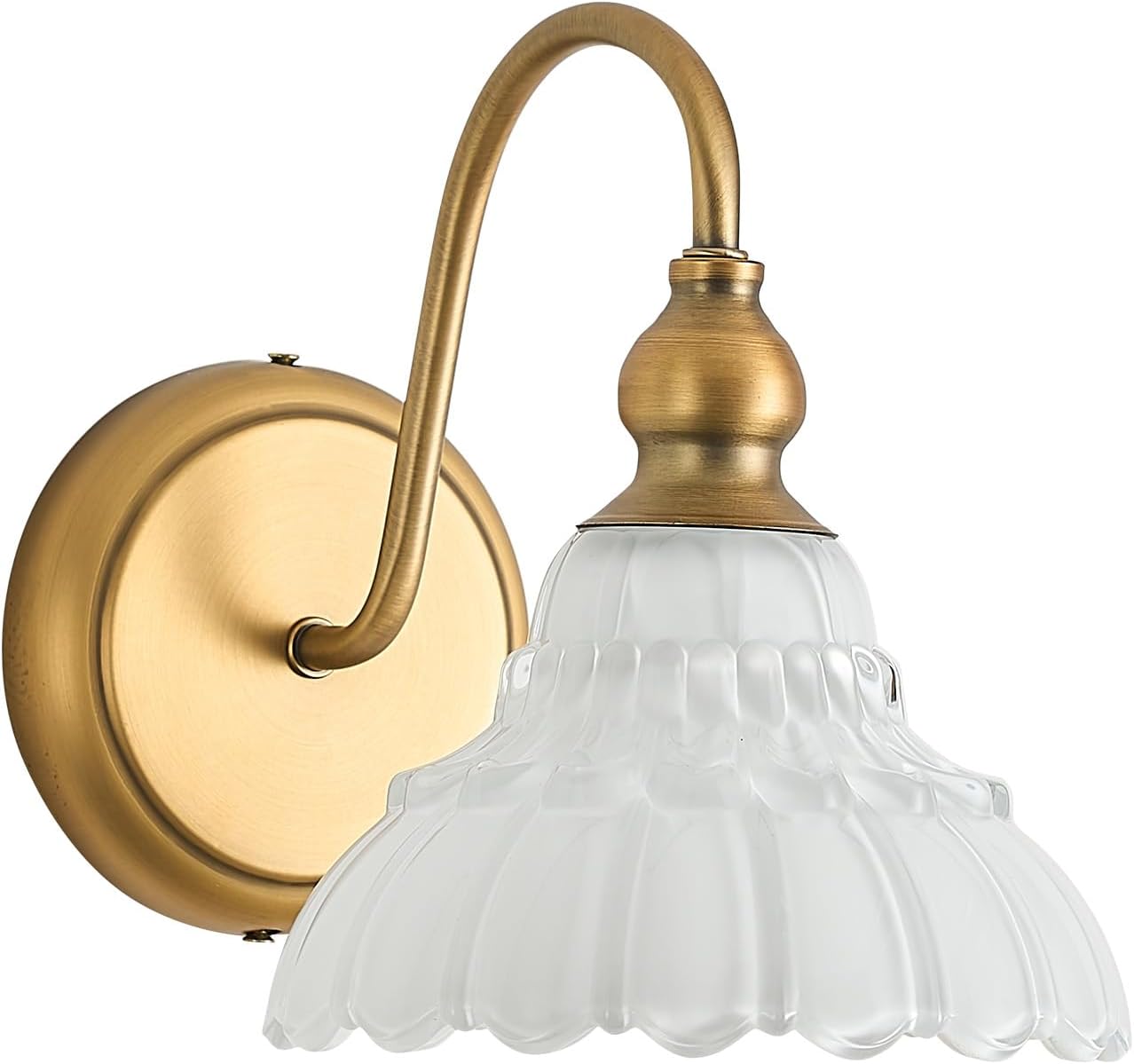 Modern White Glass Bathroom Wall Sconces Bedroom Vintage Wall Sconce Light Wall Light Fixtures for Hallway Kitchen Dress Room