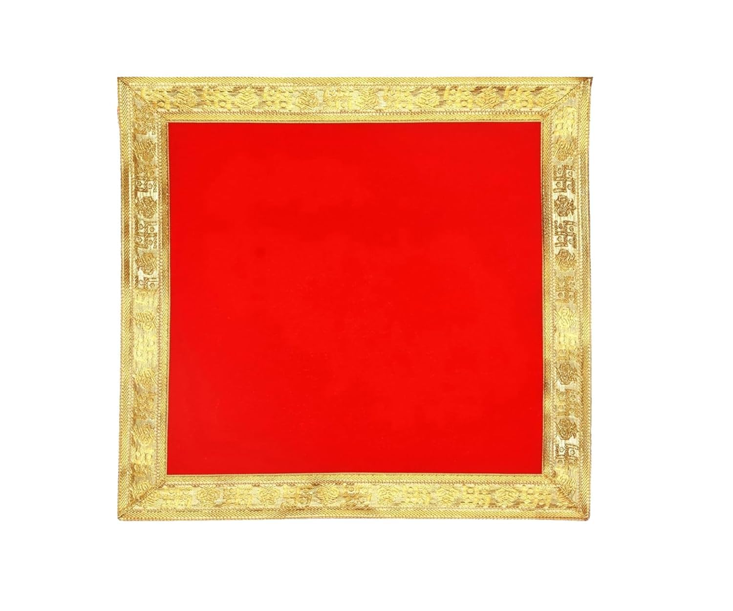 Mandir Aasan Prayer Mat | Velvet Mat for Meditation | Pooja Aasan Sitting Mat (Red) (28x26 cm)-image-38