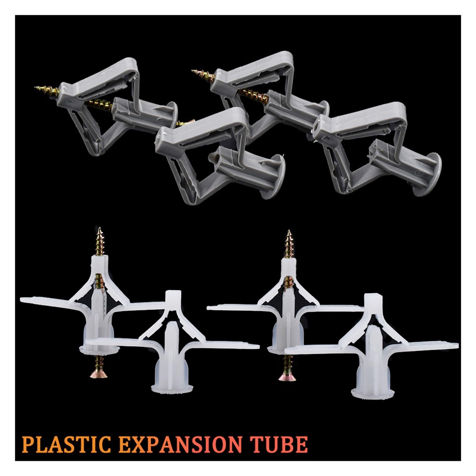 Tornillos for tacos de pared, tornillos for anclajes paredes plástico, for placas yeso, kit y for paneles, paquete 200, blanco gris, M3,5 x 50 mm(Grijs)