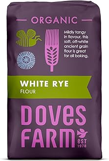 Doves Farm Organic White Rye Flour | Ancient Grain All Purpose Flour | Imported from UK | Flour for Baking Goods | Stoneground Soft Wheat Flour | 35.27 Oz (1kg)