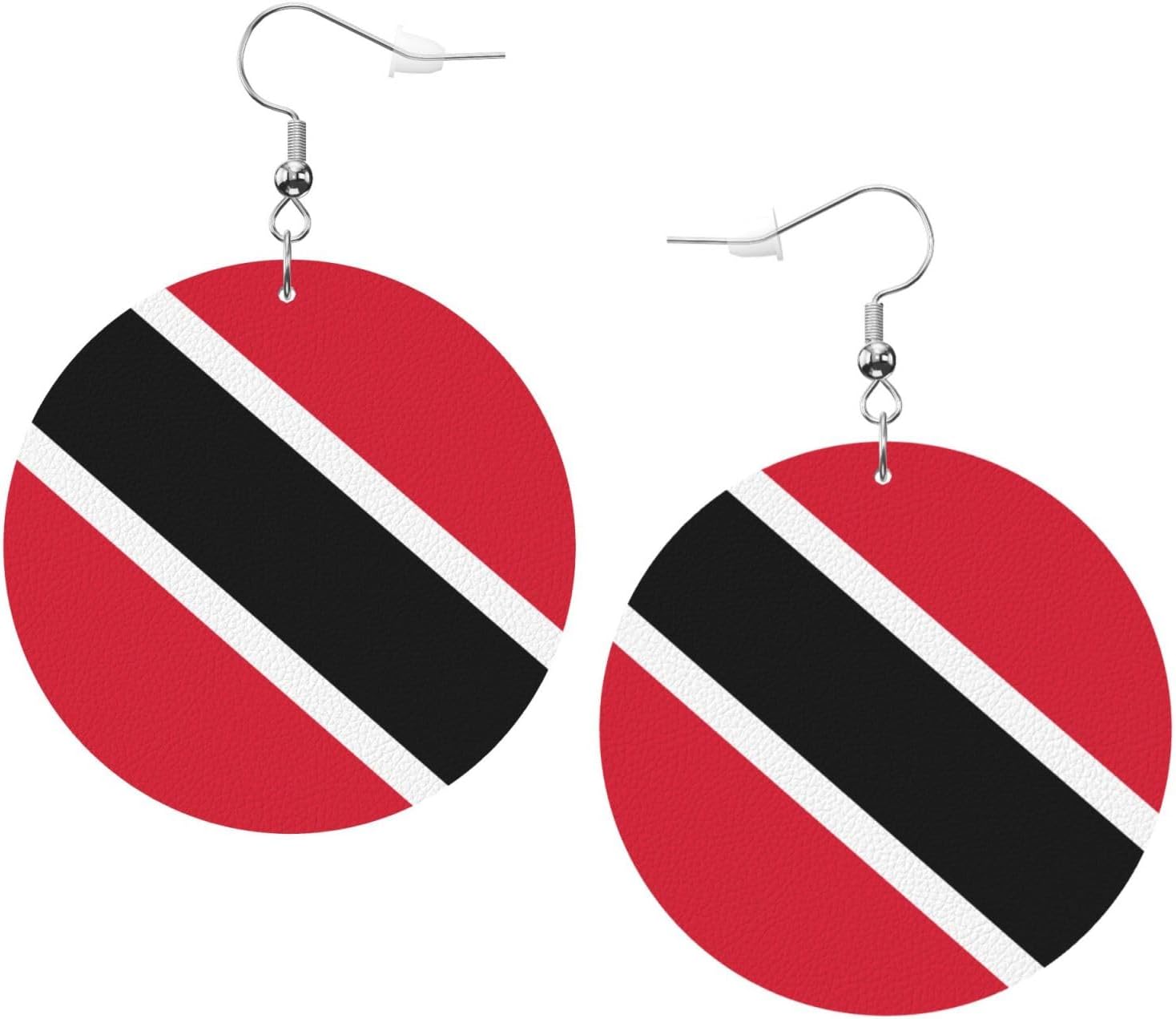 Trinidad And Tobago Flag Faux Leather Earrings For Women Lightweight Round Dangle Earrings Gift