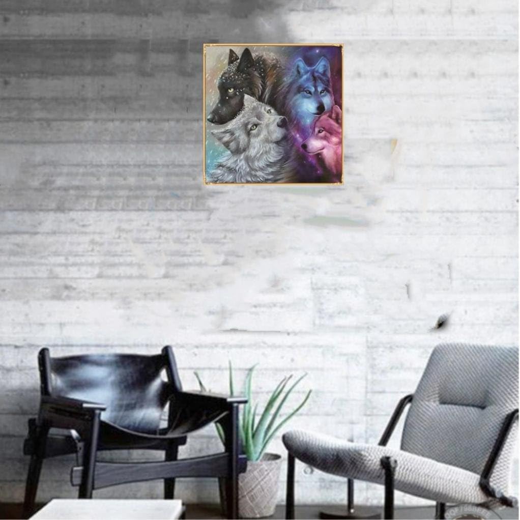 5D Diamond Painting Kit,Lavany Wolf Full Drill DIY 5D Diamond Paintings Crystal Rhinestone Embroidery Arts Craft for Wall Decor Clearance,Cross Stitch Kits