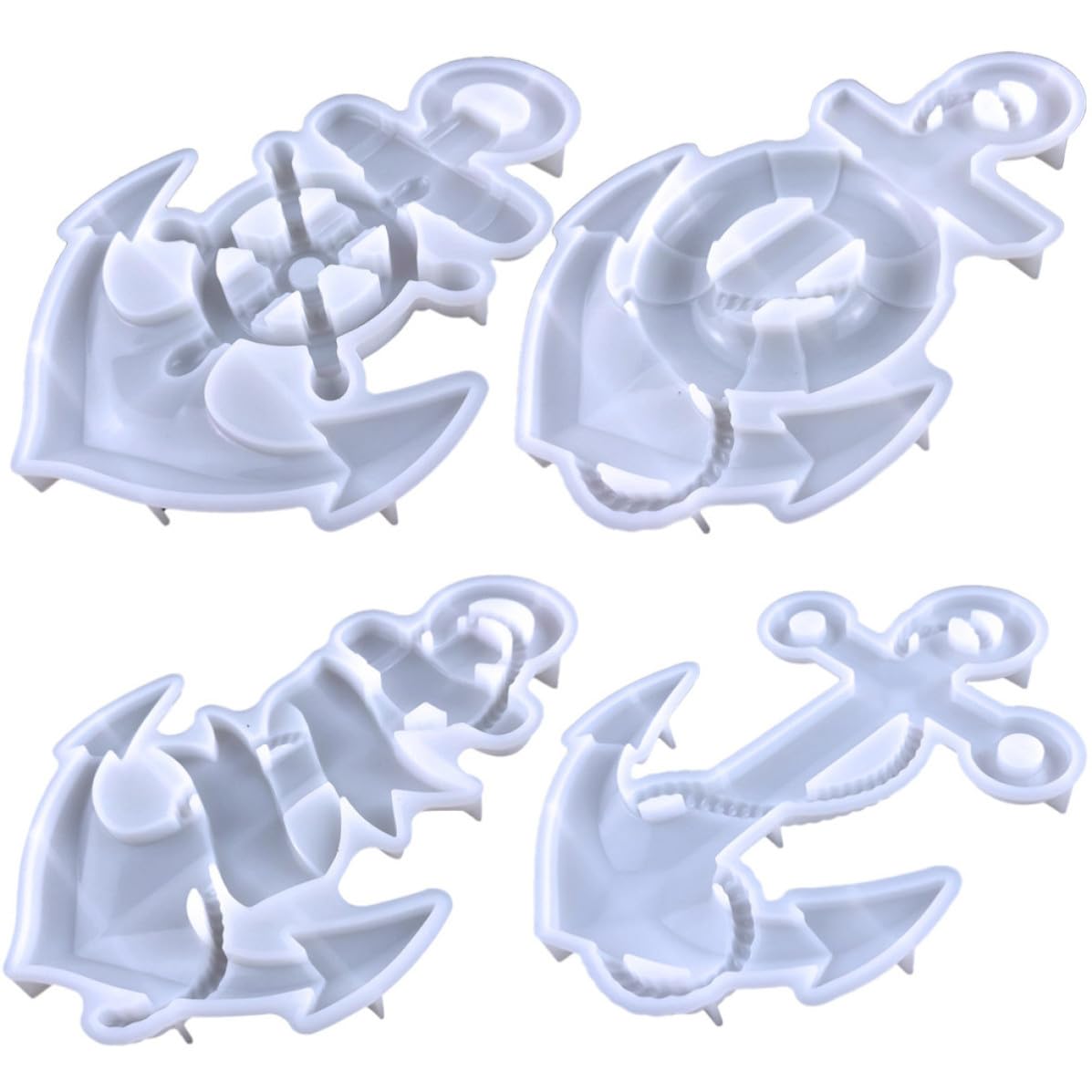 4 Pezzi Stampo in Silicone a Forma di Ancora per Creazioni Fai