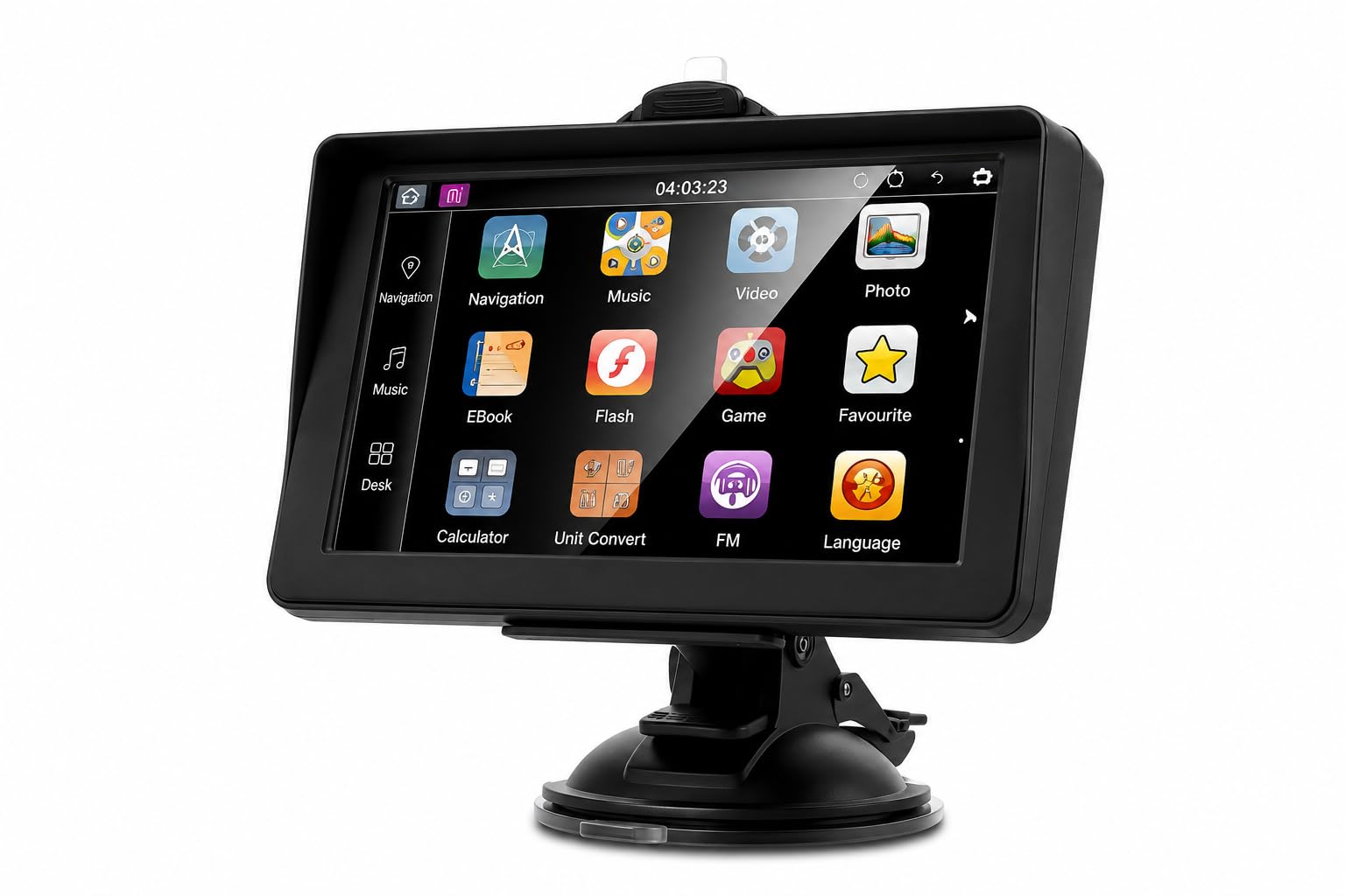 GPS Navigation 7 Pouces, Écran HD Tactile, 8 Go, FM, Multi-Langues, pour Voiture Camion Bus