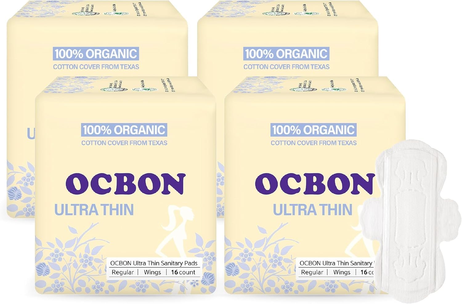 OCBON Unscented Ultra Thin Sanitary Pads