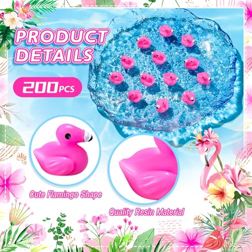 HFAYDZSW 100Pcs Mini Resin Flamingo Ducks, Flamingo Tiny Ducks, Cute Flamingo Figurines for Cake Topper Garden Dollhouse Landscape Aquarium Ornaments DIY Crafts