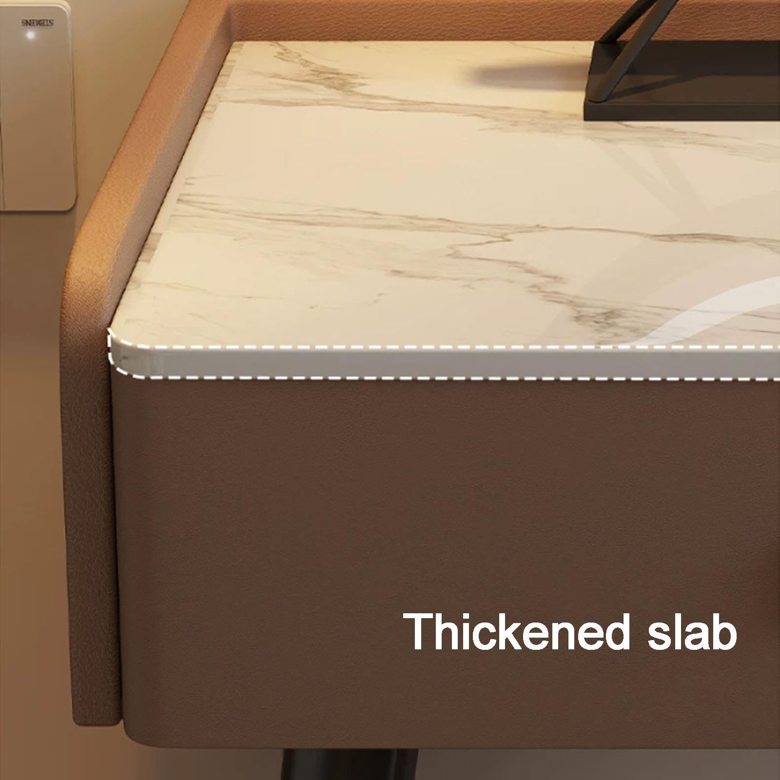 Tavolo Trucco Stile Italiano con Specchio e Sgabello, Piano in Pietra