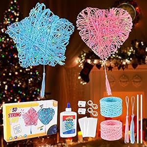 Kit 3D String Art per Bambini, Victse Luci 3D DIY Bambini Luce Notturna, Artigianato Regalo Giocattolo per Ragazze e Ragazzi, Regali per Natale Compleanno
