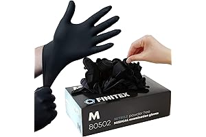 FINITEX - Black Nitrile Gloves, Disposable Latex Free, Examination Gloves