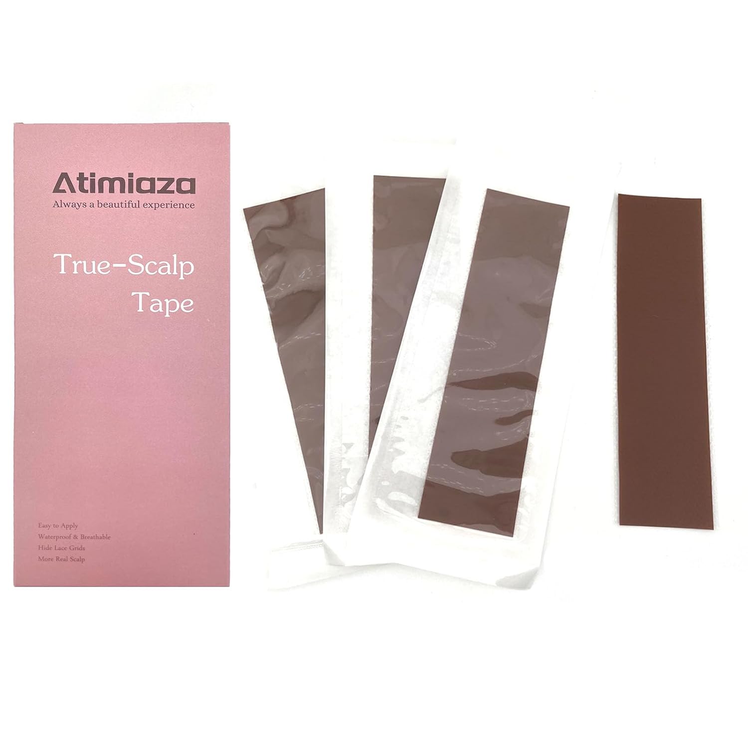 Atimiaza 4Pcs True Scalp Tapes for Lace Wigs, Lace Grids