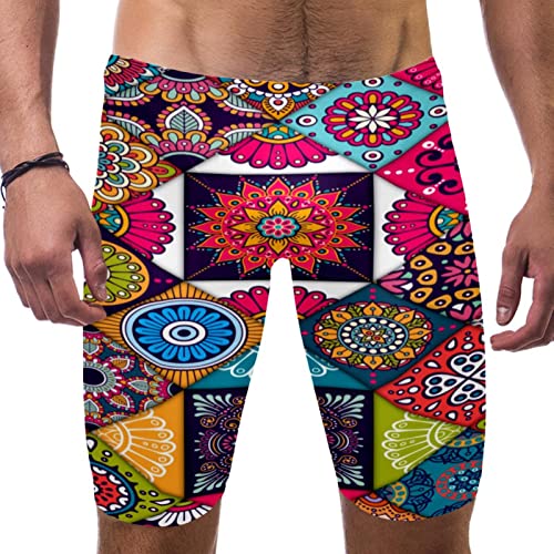 Traje de baño jammer de natación estilo India colorido para entrenar en la piscina
