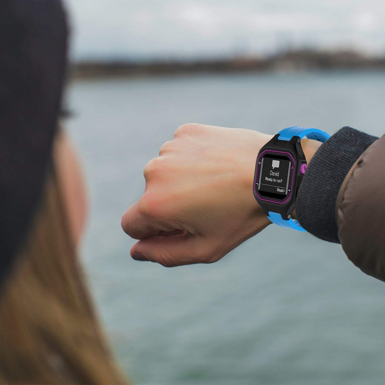 Bands Compatible with Garmin Forerunner 25, Soft Silicone Replacement Watch Band Strap for Garmin Forerunner 25 GPS Running Watch