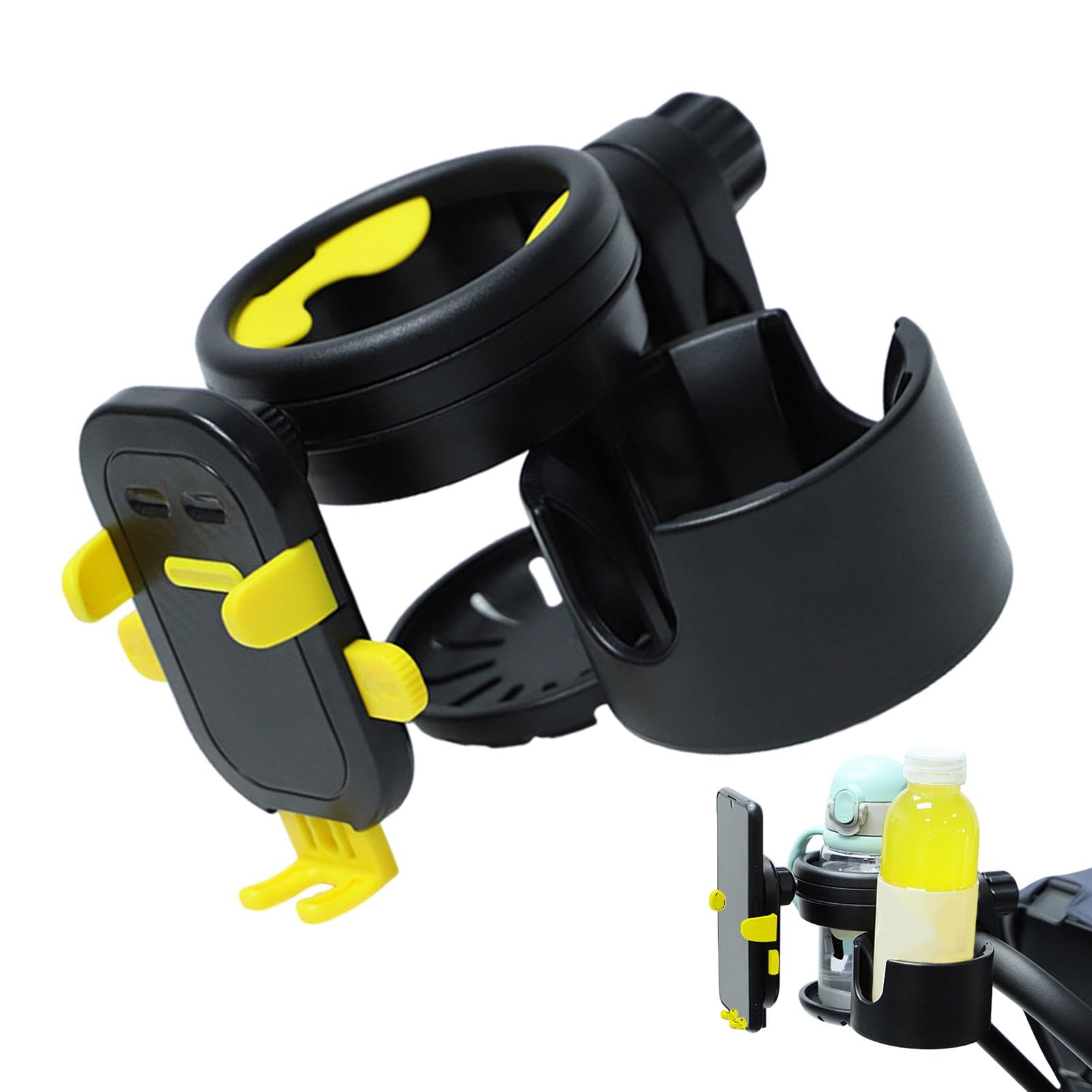 Le Noir Porte-gobelet Bébé Porte-gobelet Universel Poussette Avec Coffre Pour Téléphone Portable