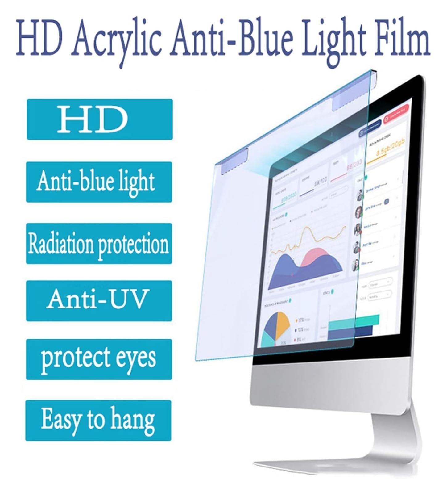 Protezioni per schermo opache per laptop, Schermo giro, 12-17 pollici, pellicola con filtro luce blu(12 inch/W340xH200mm)